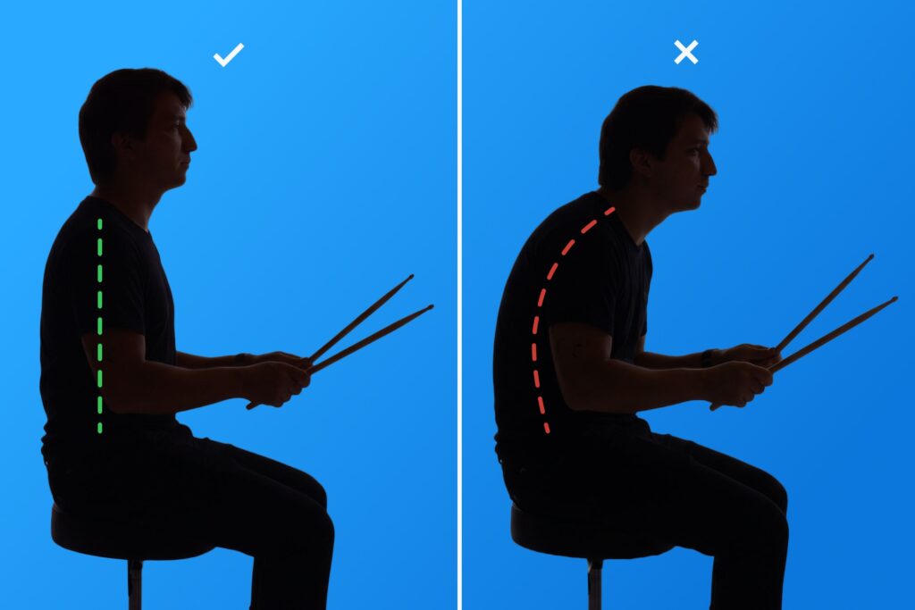 Proper posture for drummers