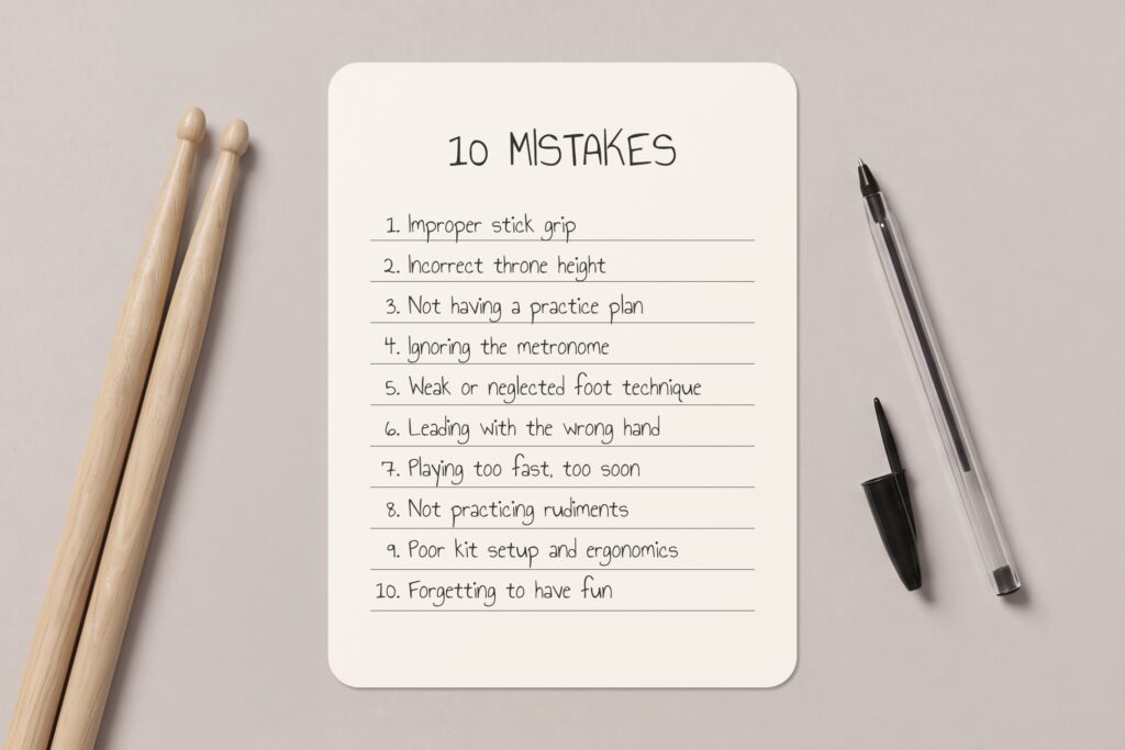 10 mistakes beginner drummers make