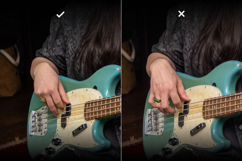 Hand comparison for bass players