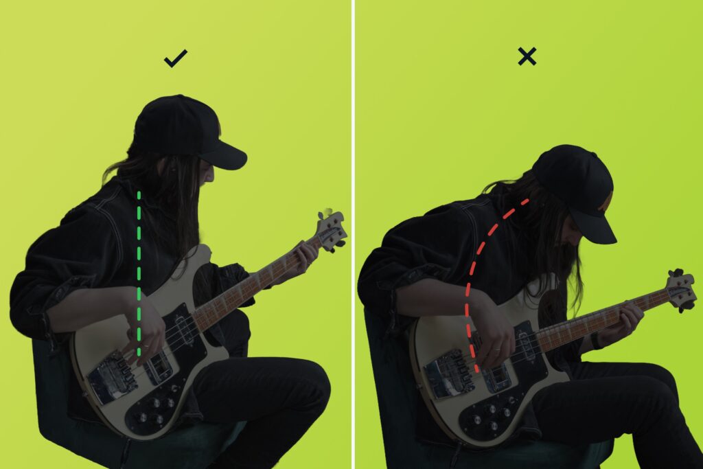 Wrong vs Correct Posture for beginner bass players